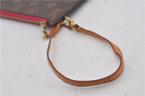 Authentic Louis Vuitton Monogram Neverfull Pouch Purse Clutch Bag Pink LV 9618E