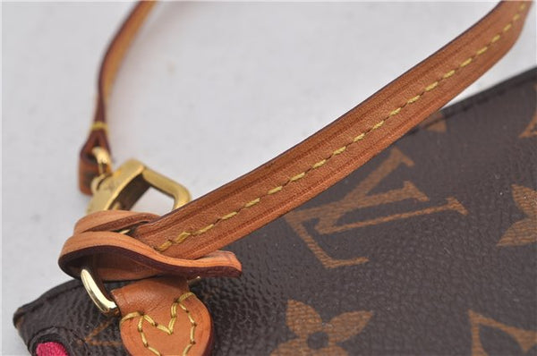 Authentic Louis Vuitton Monogram Neverfull Pouch Purse Clutch Bag Pink LV 9618E