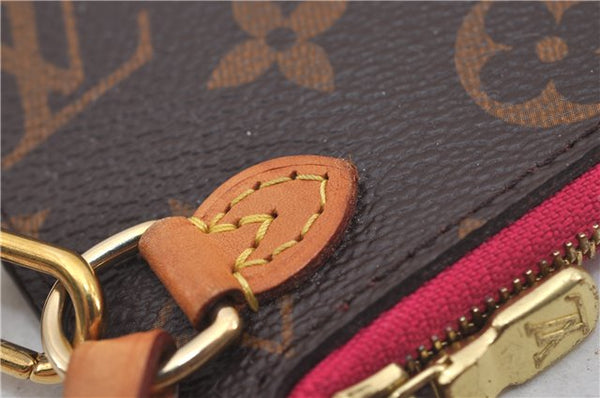 Authentic Louis Vuitton Monogram Neverfull Pouch Purse Clutch Bag Pink LV 9618E