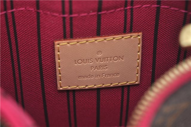 Authentic Louis Vuitton Monogram Neverfull Pouch Purse Clutch Bag Pink LV 9618E