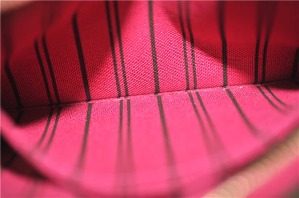 Authentic Louis Vuitton Monogram Neverfull Pouch Purse Clutch Bag Pink LV 9618E