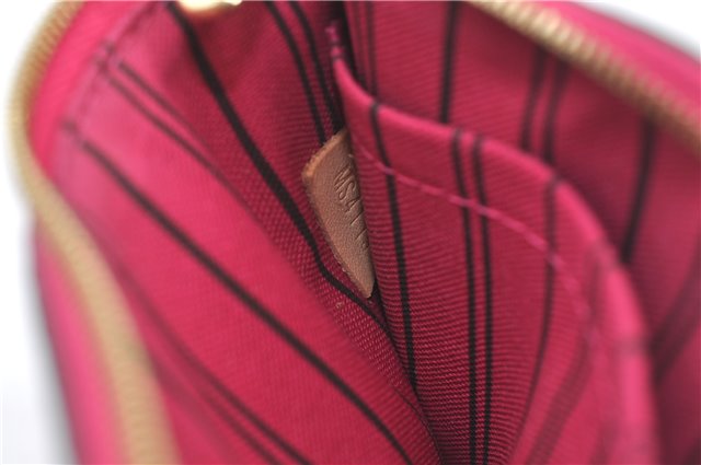 Authentic Louis Vuitton Monogram Neverfull Pouch Purse Clutch Bag Pink LV 9618E