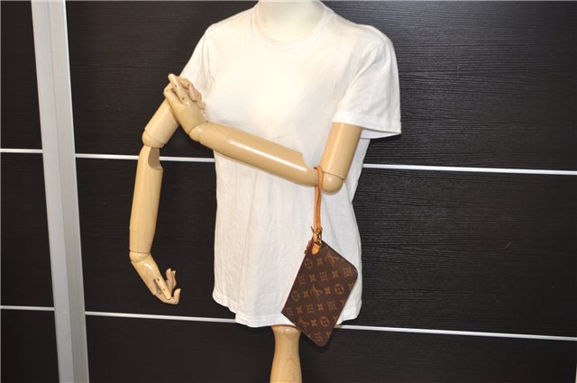 Authentic Louis Vuitton Monogram Neverfull Pouch Purse Clutch Bag Pink LV 9618E