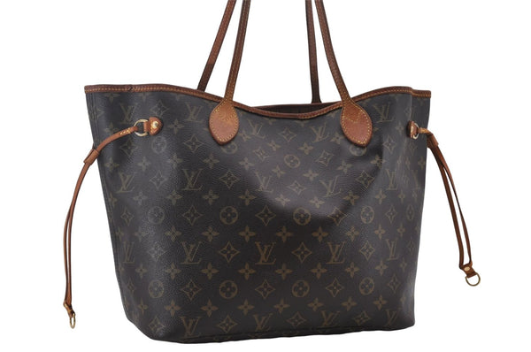Authentic Louis Vuitton Monogram Neverfull MM Tote Bag M40156 LV 9680D