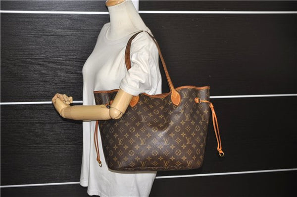 Authentic Louis Vuitton Monogram Neverfull MM Tote Bag M40156 LV 9680D