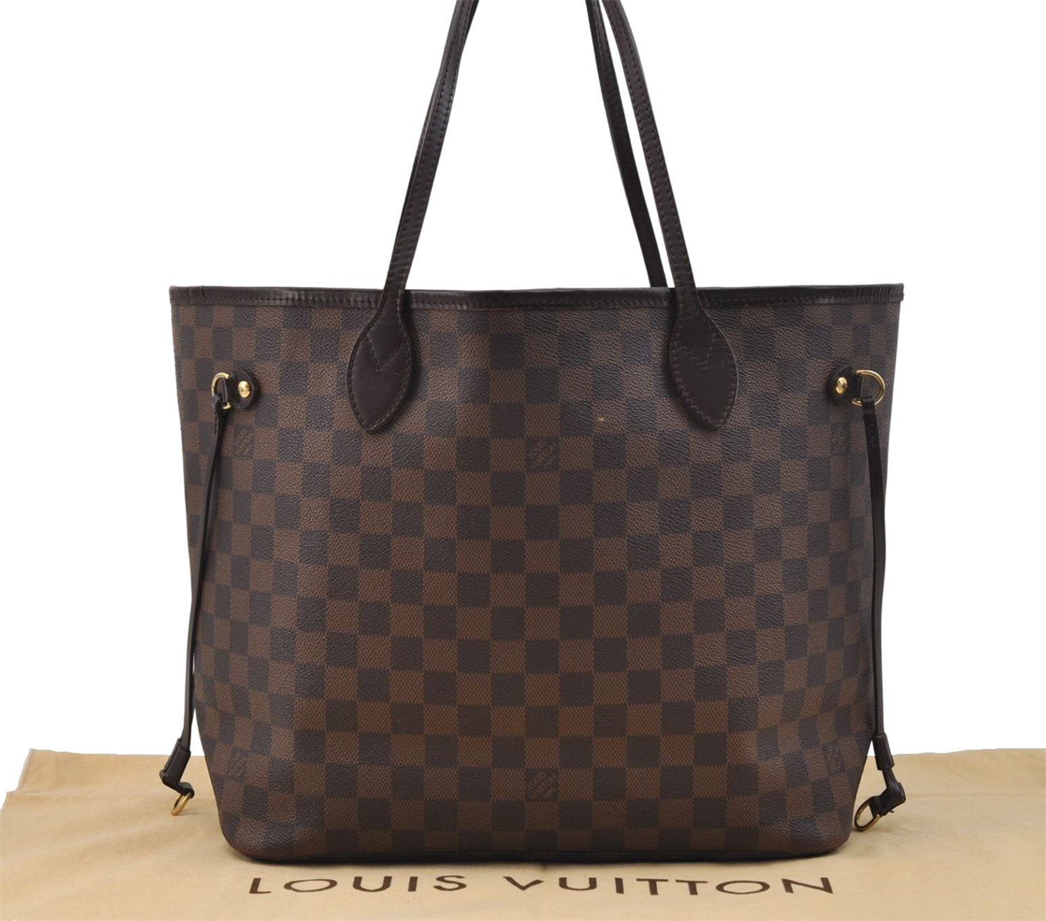 Authentic Louis Vuitton Damier Neverfull MM Shoulder Tote Bag N51105 LV 9734D
