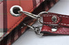 Authentic BURBERRY BLUE LABEL Check Tote Hand Bag Nylon Leather Red 9953D