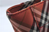 Authentic BURBERRY BLUE LABEL Check Tote Hand Bag Nylon Leather Red 9953D