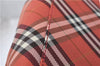 Authentic BURBERRY BLUE LABEL Check Tote Hand Bag Nylon Leather Red 9953D