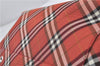 Authentic BURBERRY BLUE LABEL Check Tote Hand Bag Nylon Leather Red 9953D