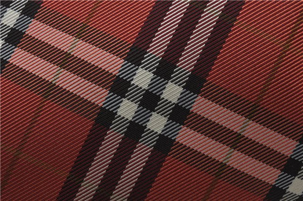 Authentic BURBERRY BLUE LABEL Check Tote Hand Bag Nylon Leather Red 9953D