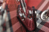 Authentic BURBERRY BLUE LABEL Check Tote Hand Bag Nylon Leather Red 9953D