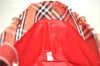 Authentic BURBERRY BLUE LABEL Check Tote Hand Bag Nylon Leather Red 9953D