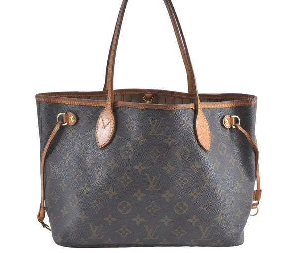 Authentic Louis Vuitton Monogram Neverfull PM Shoulder Tote Bag M40155 LV G2574