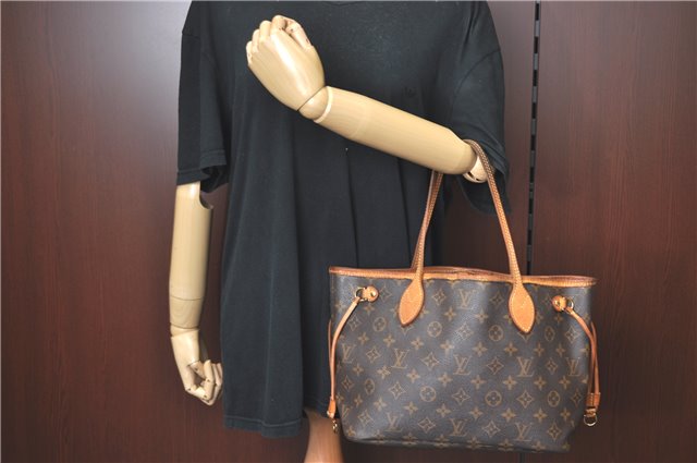 Authentic Louis Vuitton Monogram Neverfull PM Shoulder Tote Bag M40155 LV G2574