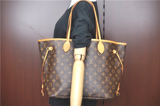 Auth Louis Vuitton Monogram Neverfull MM Mimosa Tote Bag Yellow M40997 LV H0898