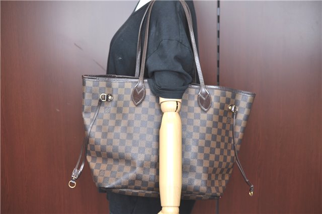 Authentic Louis Vuitton Damier Neverfull MM Tote Bag N51105 LV H9763