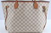 Authentic Louis Vuitton Damier Azur Neverfull MM Tote Bag N51107 LV H9834