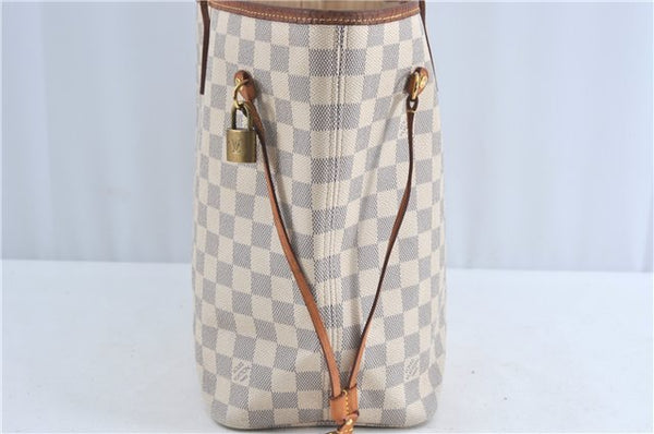 Authentic Louis Vuitton Damier Azur Neverfull MM Tote Bag N51107 LV H9834