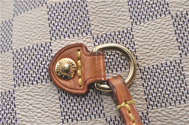 Authentic Louis Vuitton Damier Azur Neverfull MM Tote Bag N51107 LV H9834