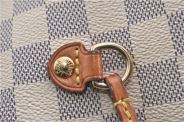 Authentic Louis Vuitton Damier Azur Neverfull MM Tote Bag N51107 LV H9834