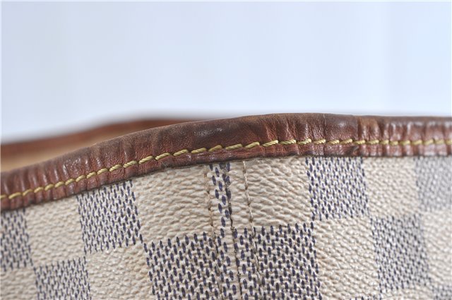 Authentic Louis Vuitton Damier Azur Neverfull MM Tote Bag N51107 LV H9834