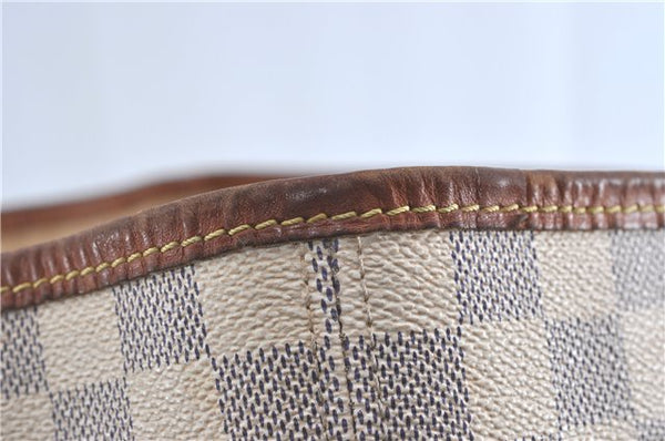 Authentic Louis Vuitton Damier Azur Neverfull MM Tote Bag N51107 LV H9834