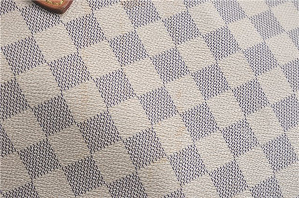 Authentic Louis Vuitton Damier Azur Neverfull MM Tote Bag N51107 LV H9834