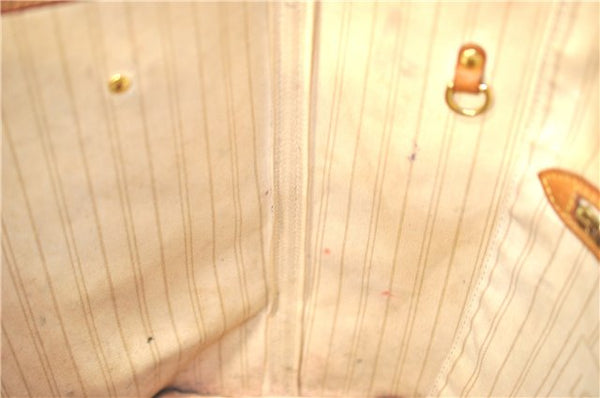 Authentic Louis Vuitton Damier Azur Neverfull MM Tote Bag N51107 LV H9834