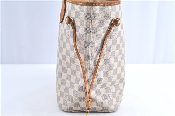 Authentic Louis Vuitton Damier Azur Neverfull MM Tote Bag N51107 LV H9900