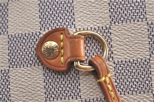 Authentic Louis Vuitton Damier Azur Neverfull MM Tote Bag N51107 LV H9900