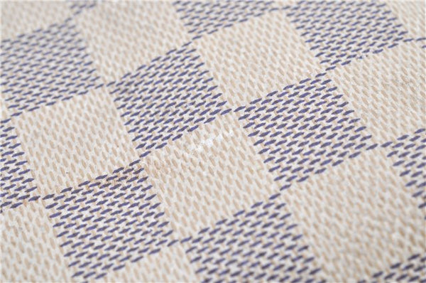 Authentic Louis Vuitton Damier Azur Neverfull MM Tote Bag N51107 LV H9900