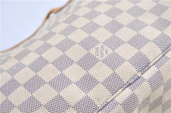Authentic Louis Vuitton Damier Azur Neverfull MM Tote Bag N51107 LV H9900