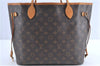 Auth Louis Vuitton Monogram Neverfull MM Cerise Red Tote Bag M41177 LV J0110