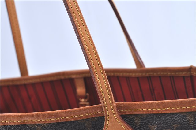 Auth Louis Vuitton Monogram Neverfull MM Cerise Red Tote Bag M41177 LV J0110