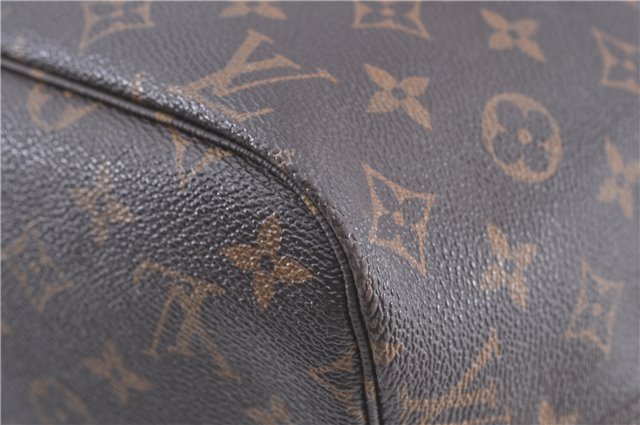 Auth Louis Vuitton Monogram Neverfull MM Cerise Red Tote Bag M41177 LV J0110