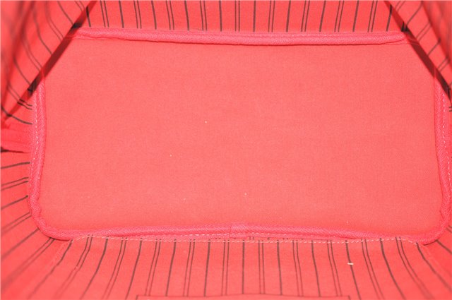 Auth Louis Vuitton Monogram Neverfull MM Cerise Red Tote Bag M41177 LV J0110