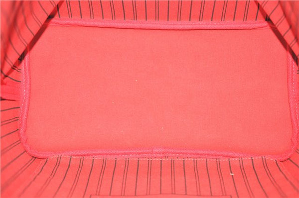 Auth Louis Vuitton Monogram Neverfull MM Cerise Red Tote Bag M41177 LV J0110