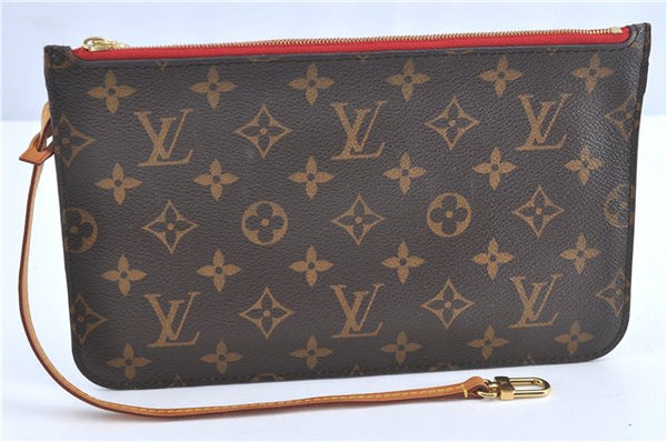 Auth Louis Vuitton Monogram Neverfull MM Cerise Red Tote Bag M41177 LV J0110
