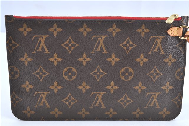 Auth Louis Vuitton Monogram Neverfull MM Cerise Red Tote Bag M41177 LV J0110