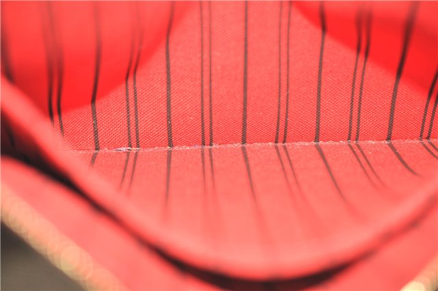 Auth Louis Vuitton Monogram Neverfull MM Cerise Red Tote Bag M41177 LV J0110