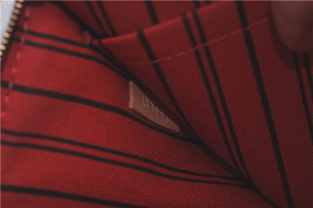 Auth Louis Vuitton Monogram Neverfull MM Cerise Red Tote Bag M41177 LV J0110