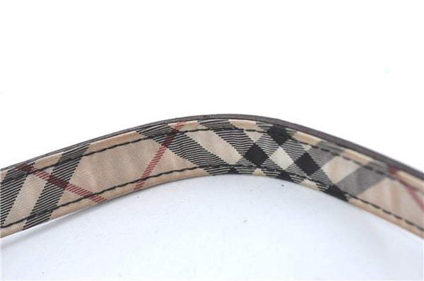 Authentic BURBERRY BLUE LABEL Check Shoulder Bag Purse Nylon Leather Red J0628