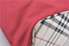 Authentic BURBERRY BLUE LABEL Check Shoulder Bag Purse Nylon Leather Red J0628