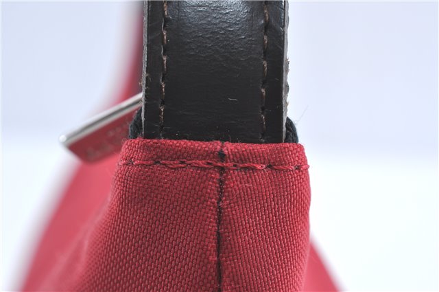 Authentic BURBERRY BLUE LABEL Check Shoulder Bag Purse Nylon Leather Red J0628