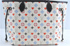 Auth Louis Vuitton Game On Neverfull MM Tote Bag White Black M57462 LV J0817