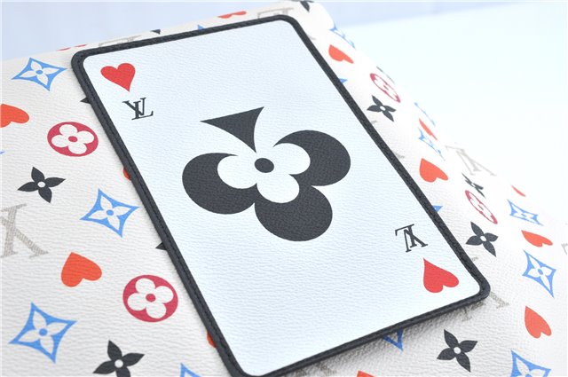 Auth Louis Vuitton Game On Neverfull MM Tote Bag White Black M57462 LV J0817