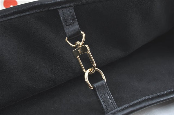 Auth Louis Vuitton Game On Neverfull MM Tote Bag White Black M57462 LV J0817