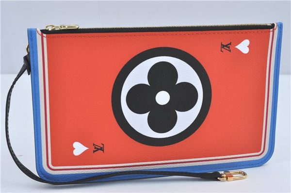 Auth Louis Vuitton Game On Neverfull MM Tote Bag White Black M57462 LV J0817