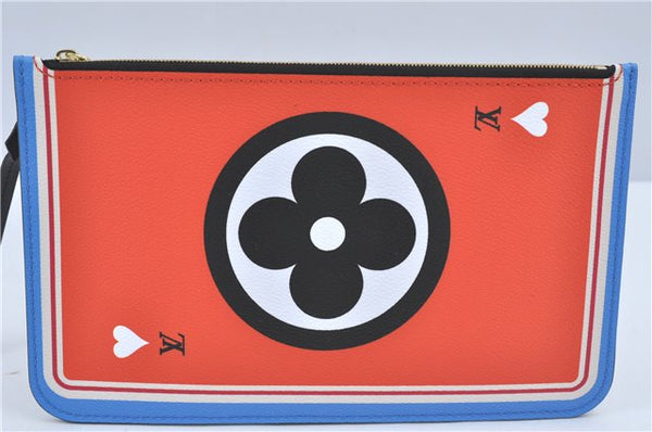 Auth Louis Vuitton Game On Neverfull MM Tote Bag White Black M57462 LV J0817